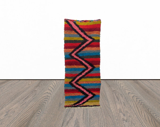 Narrow small runner rug, 2x6 feet vintage entryway runner rug, tribal woven runner rug.
