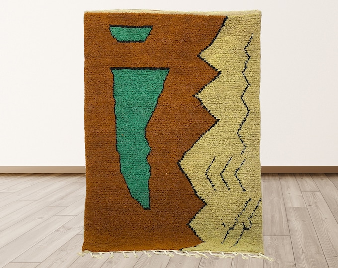 Moroccan Handmade Abstract Area Rug: Home Decor Rugs.