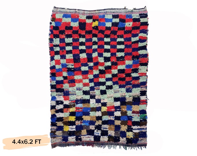 6x4 Moroccan Colorful Vintage Rug: Bohemian Home Decor.