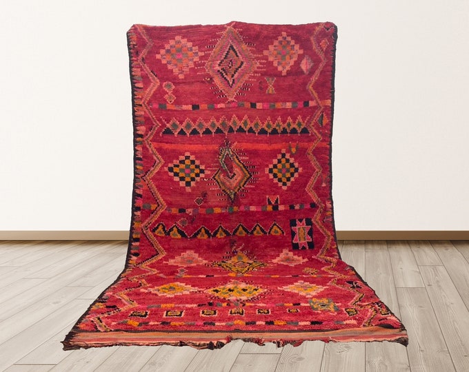 Area Morrocan Berber Vintage Rug, 6x12 ft Moroccan Azilal Berber Vintage Rug.
