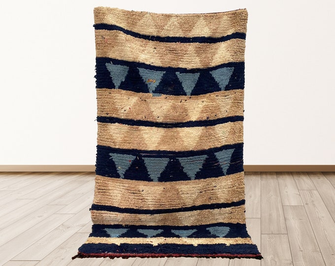 3x6 feet Moroccan Berber Vintage Runner Rug.