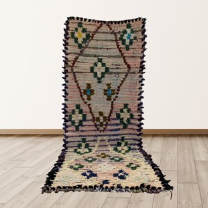 2x6 feet Bohemian Vintage Morrocan Tribal Azilal Berber Rug.