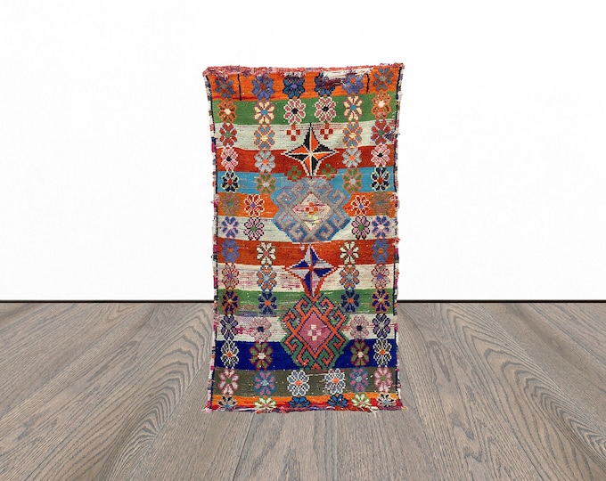 Beautiful tribal rug, 3x6 feet moroccan azilal rug, vintage area rugs, moroccan woven rug.