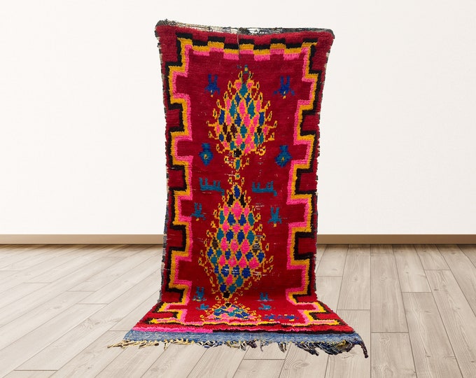 Tribal Berber morrocan vintage area rugs,  Tribal Moroccan Vintage Rug, 3x8 ft Moroccan Berber Vintage Rug.