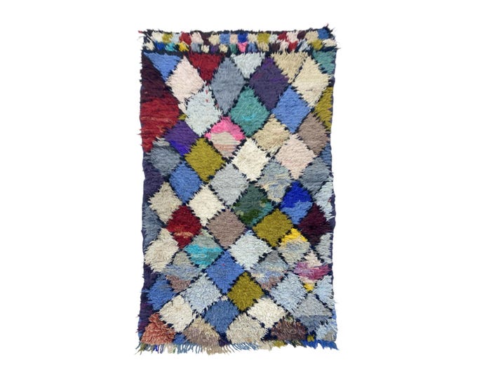 3x6 Moroccan Rug - Vintage Colorful Rug.