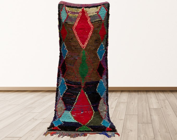 3x7 feet tribal Moroccan vintage runner rug.