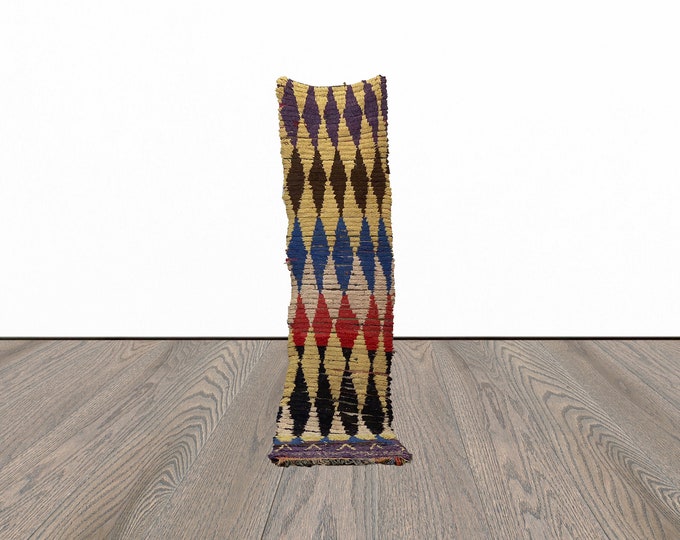 Vintage moroccan runner rug, 2x9 entryway runner rug, berber runner rug, narrow runner rug.