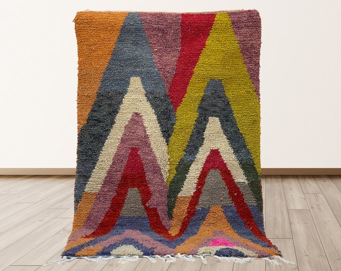 Handmade Unique Moroccan Rug: Custom Boho Home Decor.