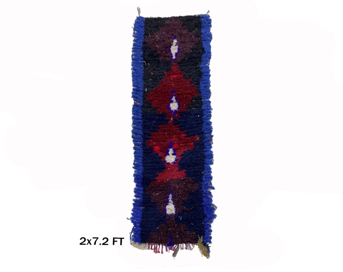 Moroccan Boho Rug Runner 2x7: Vintage Hallway Decor.