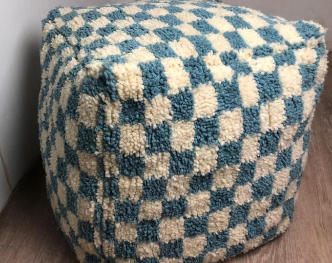 Large Moroccan Checkered Pouf!