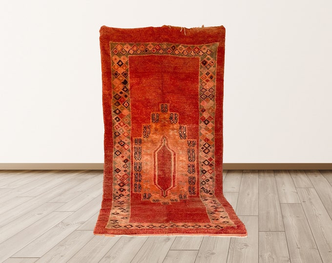 6x12 ft large tribal Berber rug, Moroccan red rug!