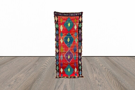 ヴィンテージラグ　トライバルラグ　モロッコ ヴィンテージ モロッコ ランナー ラグ: トライバル エントランス