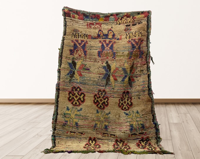 Moroccan Vintage Berber 3x6 feet rugs.