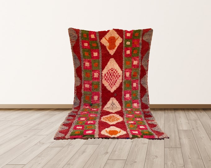 6x12 ft large Moroccan red vintage rug!