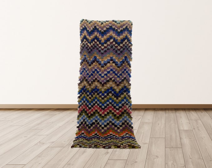 2x7 ft Azilal Rug, morrocan vintage rug.