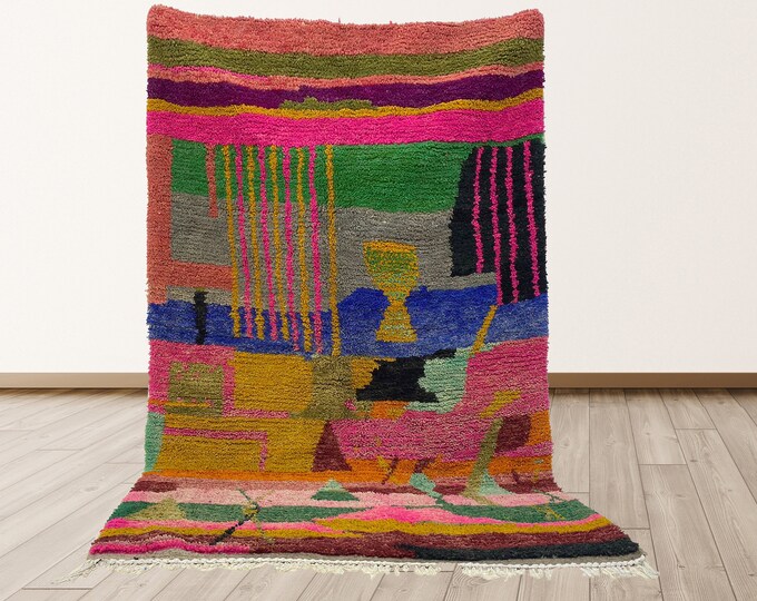 Moroccan Bohemian Custom Wool Area Rug.