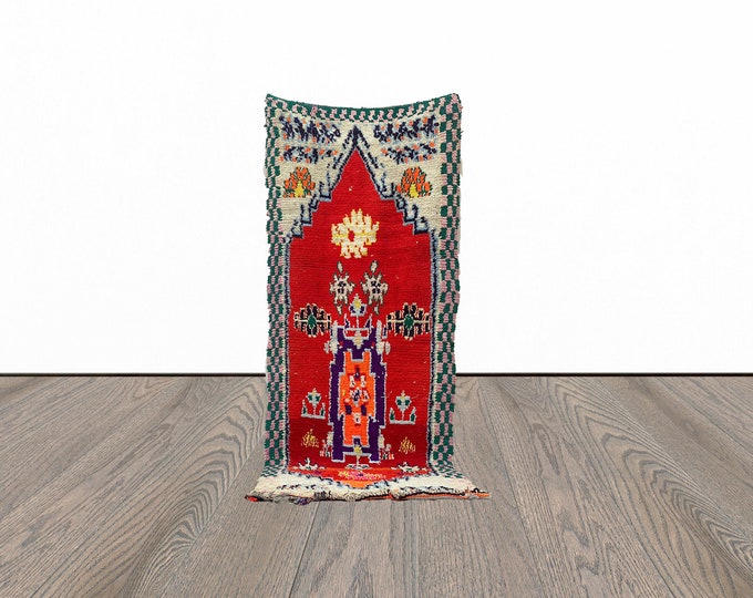 Moroccan runner rug, 3x9 feet tribal runner rug, entryway runner rug, vintage runner rug.