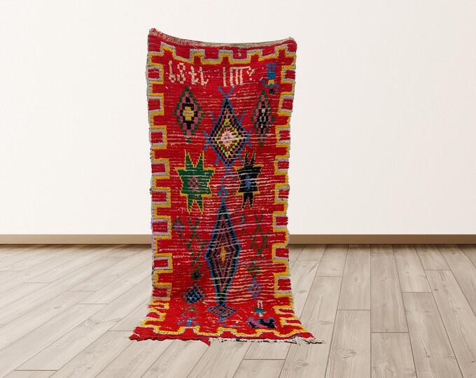 3x8 feet vintage runner rug.