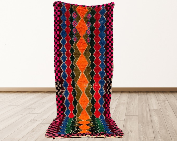 3x9 feet tribal Moroccan vintage rug.