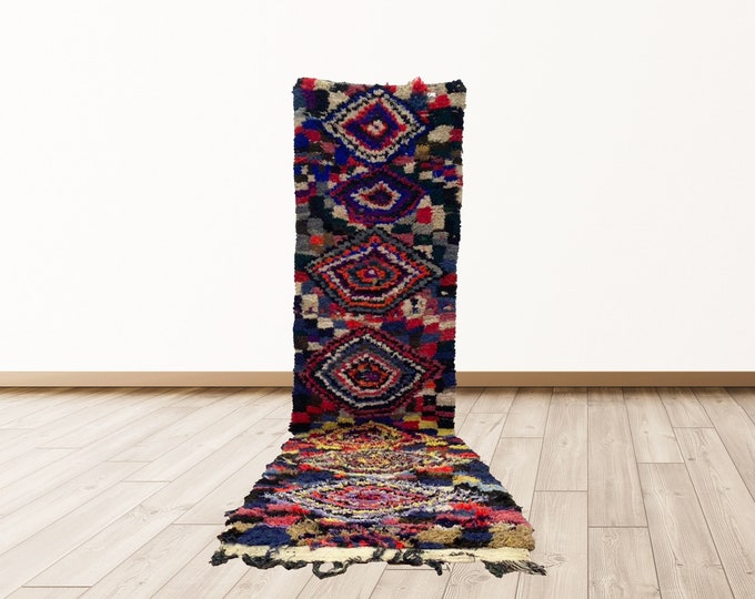 3x12 ft Vintage Moroccan Berber Narrow Long runner rug.