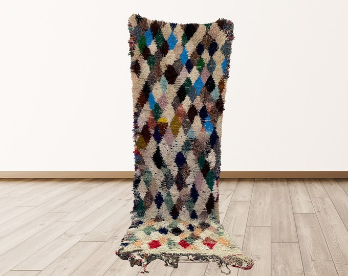 3x8 feet Vintage Moroccan runner rug, Vintage Moroccan Berber Narrow runner rug,