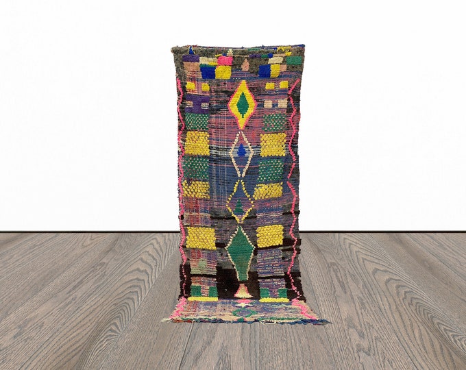 Tribal entryway runner rug, 3x10 feet beautiful rug runner, vintage runner rug, berber runner rug.