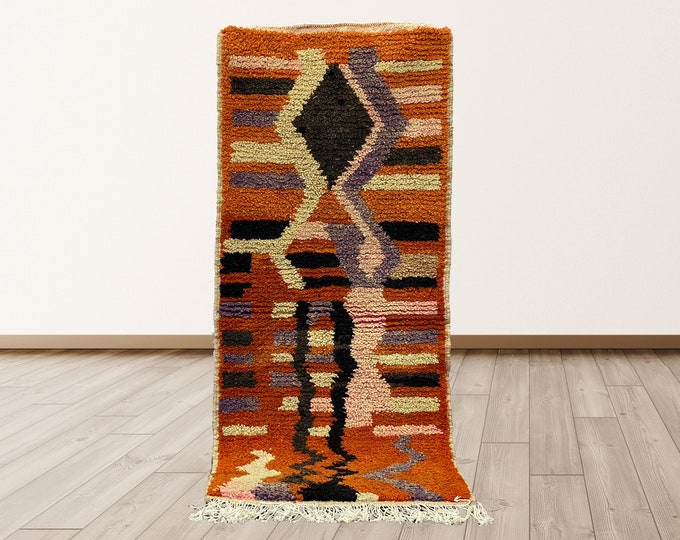 Handmade Moroccan Runner Rug: Custom Bohemain Rug Runner.