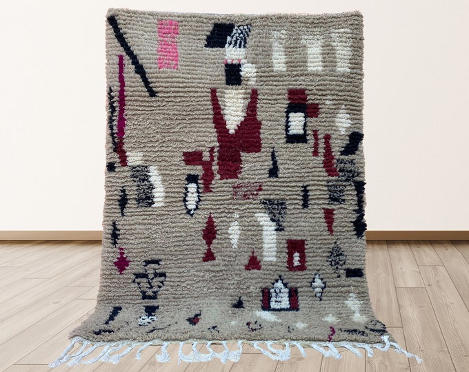 Colorful Moroccan Area Rug: Berber Wool Handmade Rugs.