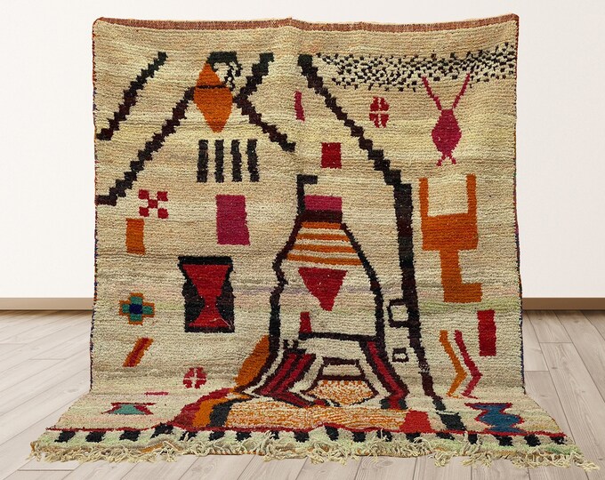 Handmade Custom Moroccan Area Rug: Personalized Boho Home Decor
