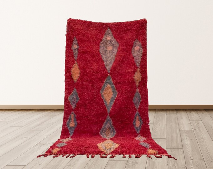 Azilal Boho Vintage Moroccan 4x8 ft Berber Rug