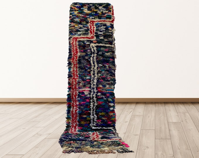 2x9 feet tribal Moroccan vintage rug.