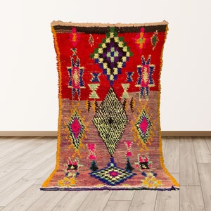 Moroccan tribal 4x9 ft rug , Moroccan vintage rug!