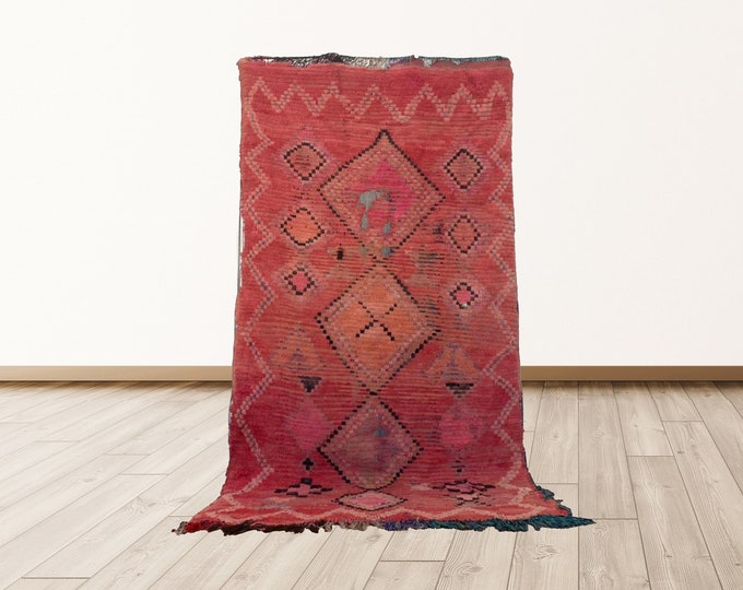 Living Room Area Rugs, Moroccan Berber Vintage Rugs, 4x7 feet Morrocan Vintage rugs.