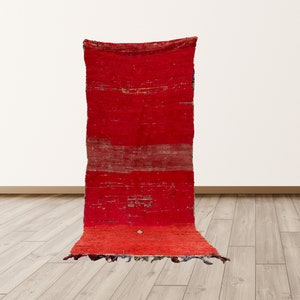 4x8 ft Vintage Moroccan Berber Runner Rug.