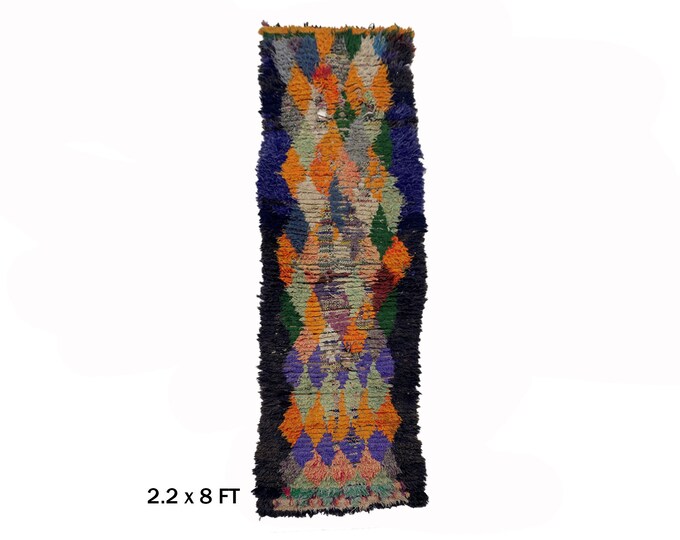 2x8 Moroccan Unique Woven Runner Rug: Home Decor Rug.
