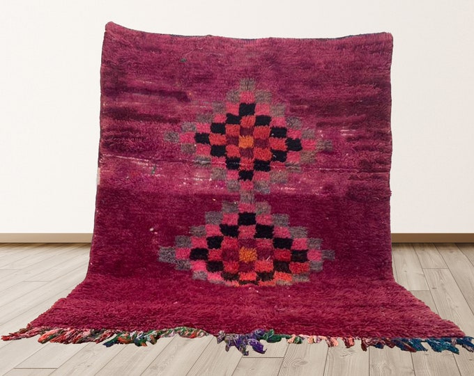 Tribal Morocco rugs, Moroccan shag rug, 4x6 ft Azilal Rug, Vintage rug.