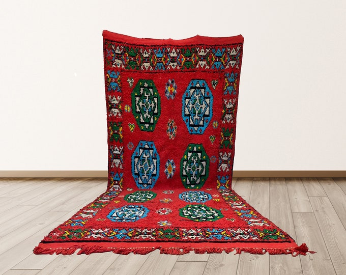 large wool 6x13 feet Moroccan Vintage Rug, Morrocan area Berber Vintage Rug.
