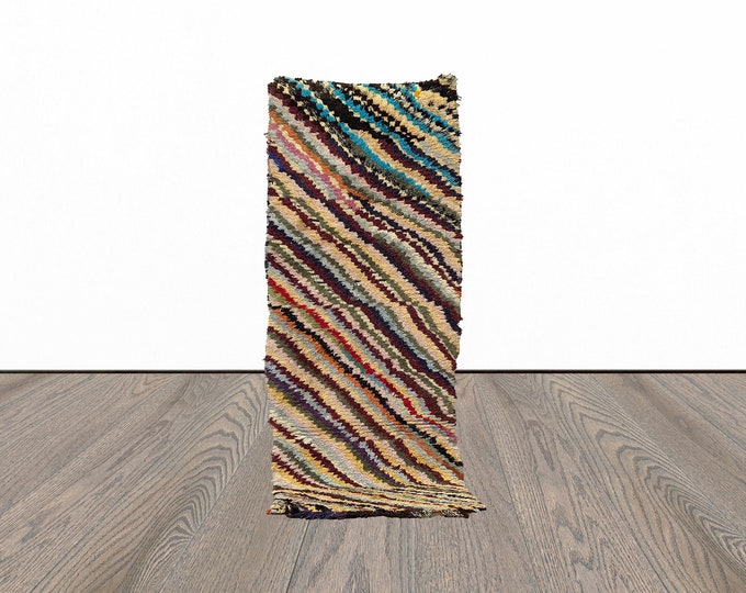 3x8 Feet entryway runner rug, moroccan runner rug, tribal runner rug, vintage runner rug.