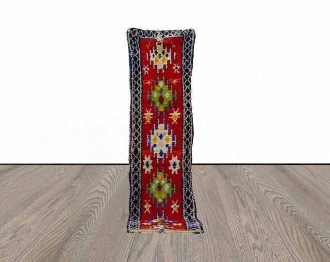Narrow hallway runner rug, 2x8 feet moroccan runner rug, tribal runner rug, unique runner rug.