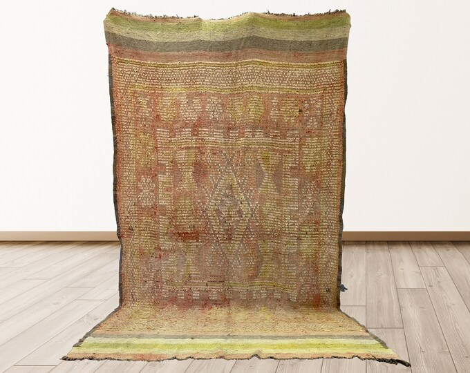 5x9 feet Moroccan vintage wool Berber Bohemian rugs.