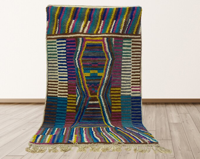 Wool Moroccan Handmade Rug: Unique Custom Area Rug.