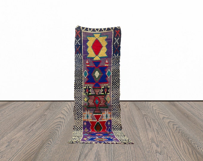 Unique tribal runner rug, 3x10 feet entryway runner rug, vintage runner rug, moroccan runner rug.