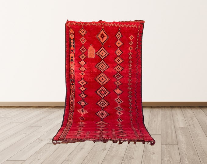 5x10 large Moroccan red tribal rug !