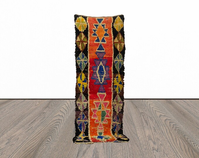 Hallway runner rug, 2x8 feet moroccan vintage runner rug, tribal runner rug, berber runner rug.