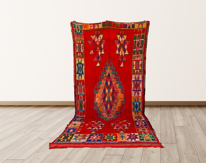 5x12 ft large berber red rug , Moroccan vintage rug!