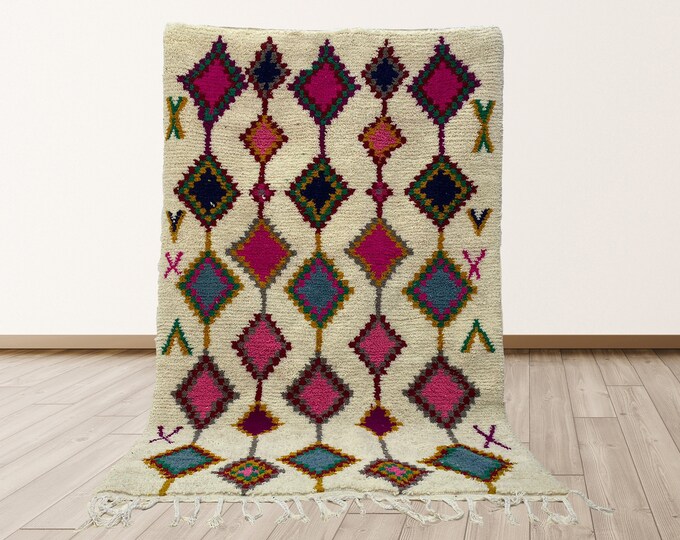 Handwoven Moroccan Area Rug: Moroccan Unique Home Decor.