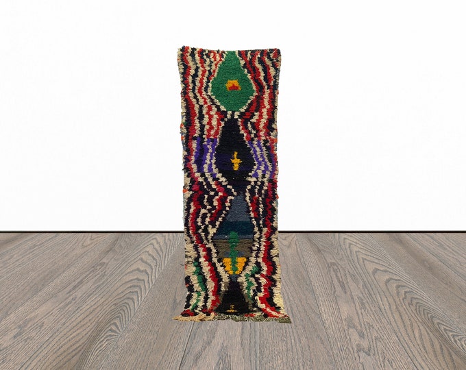 Colorful runner rug, 2x7 feet vintage runner rugs, entryway runner rug, moroccan runner rug.