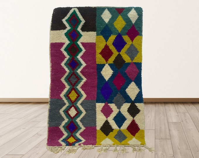 Moroccan Diamond Area Rug: Behemian Custom Floor Covering.