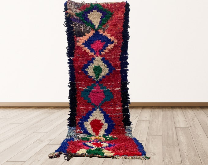 Moroccan vintage 3x9 feet rugs, Moroccan Vintage Berber rugs.