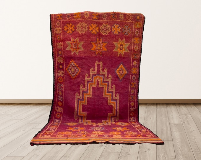 5x11 feet boho area rug, moroccan vintage rug, vintage berber morrocan rug.